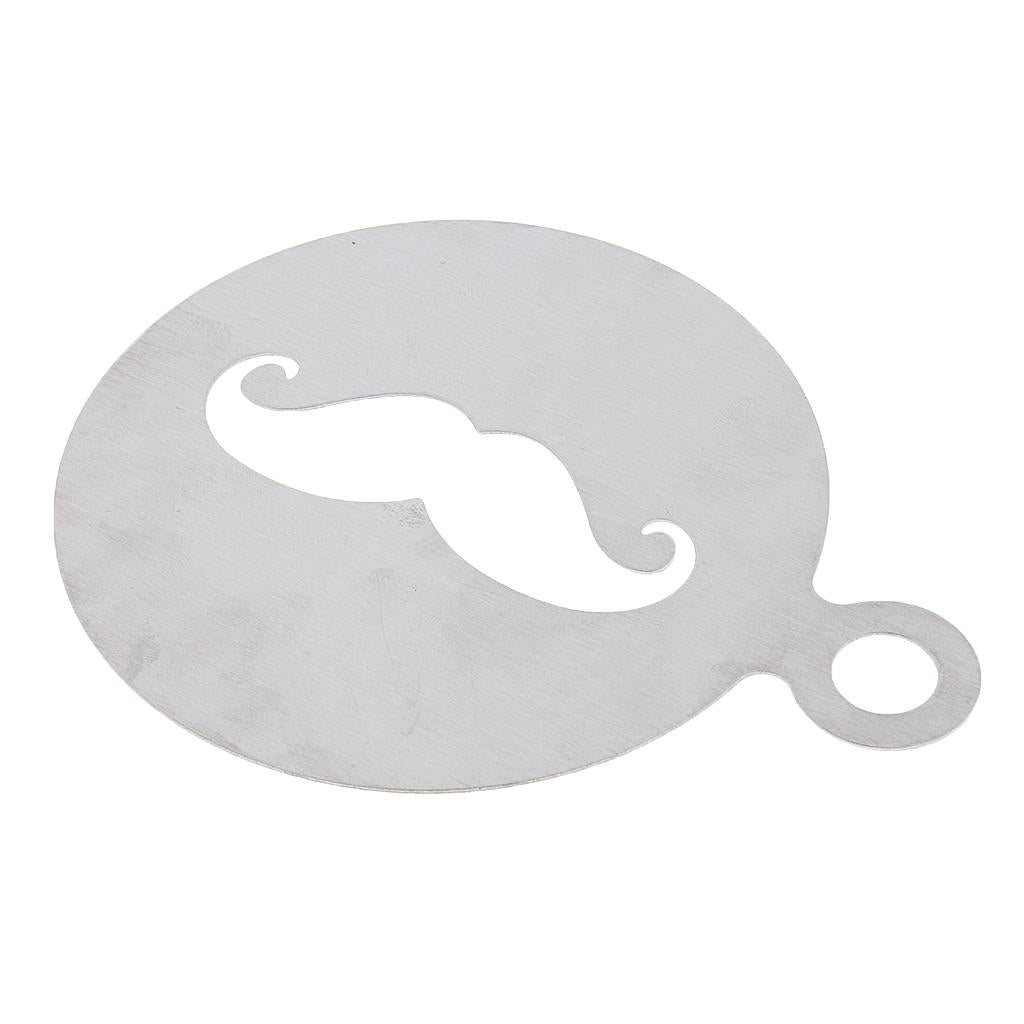 Stainless Steel Coffee Pattern Template Cappuccino Plate Coffee Gadget-Beard