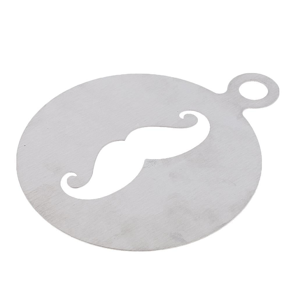 Stainless Steel Coffee Pattern Template Cappuccino Plate Coffee Gadget-Beard