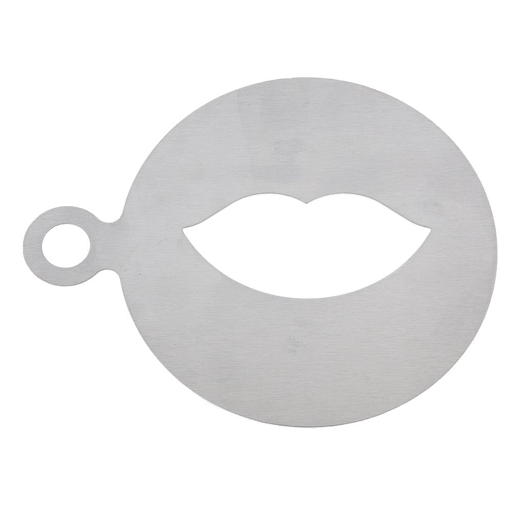 Stainless Steel Coffee Pattern Template Cappuccino Plate Coffee Gadget -Kiss