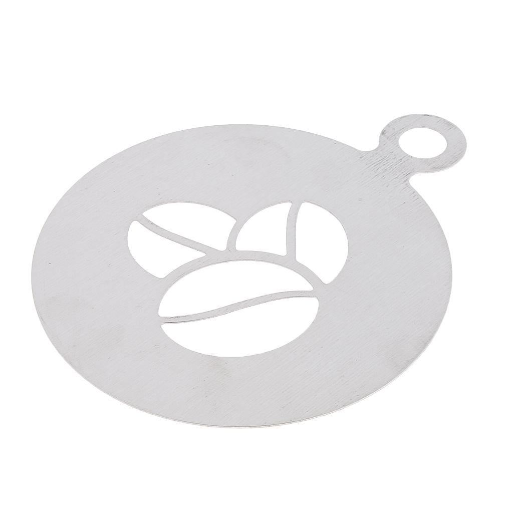 Stainless Steel Coffee Pattern Template Cappuccino Plate Coffee Gadget -Bean