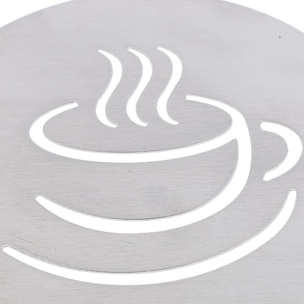 Stainless Steel Coffee Pattern Template Cappuccino Plate Coffee Gadget -Cup