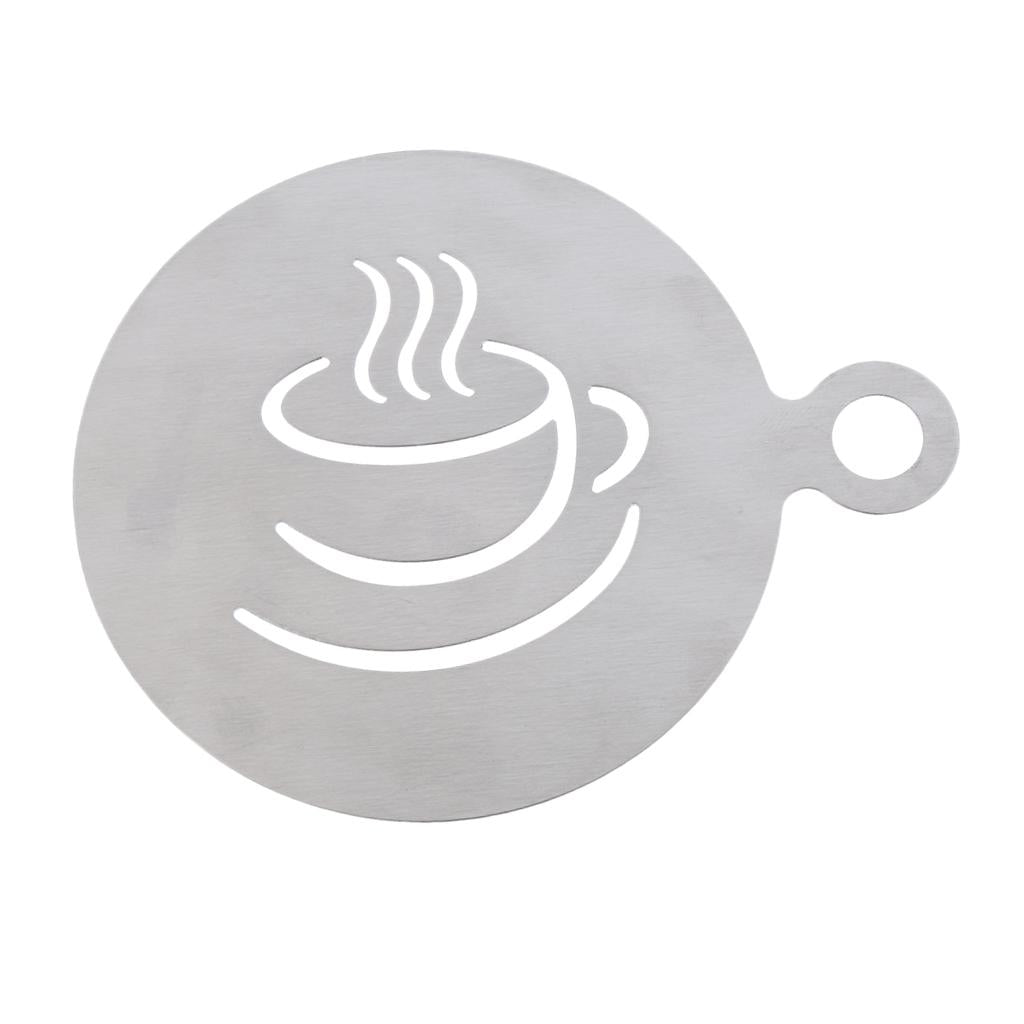 Stainless Steel Coffee Pattern Template Cappuccino Plate Coffee Gadget -Cup