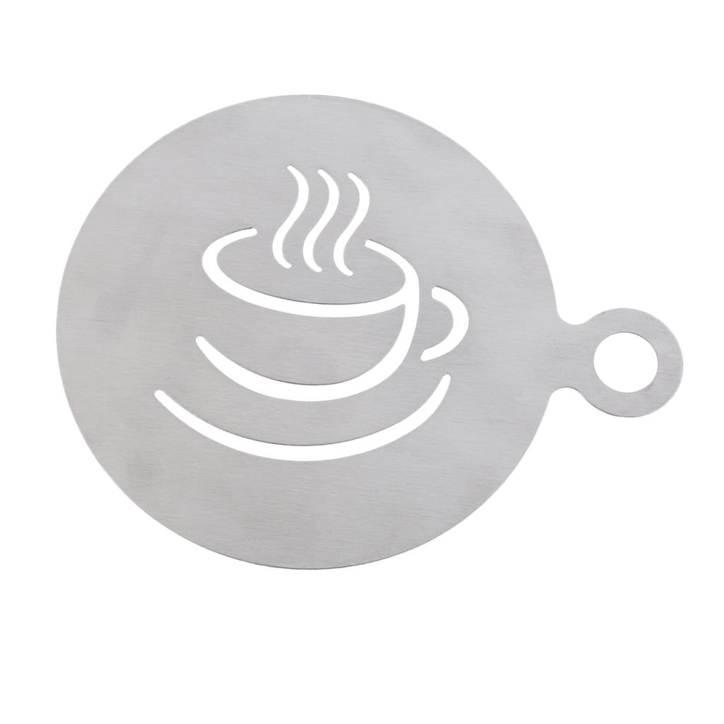 Stainless Steel Coffee Pattern Template Cappuccino Plate Coffee Gadget -Cup