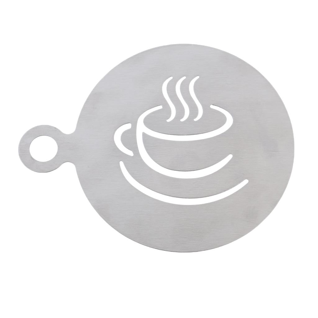 Stainless Steel Coffee Pattern Template Cappuccino Plate Coffee Gadget -Cup