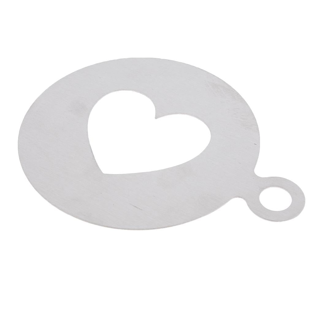 Stainless Steel Coffee Pattern Template Cappuccino Plate Coffee Gadget-Heart