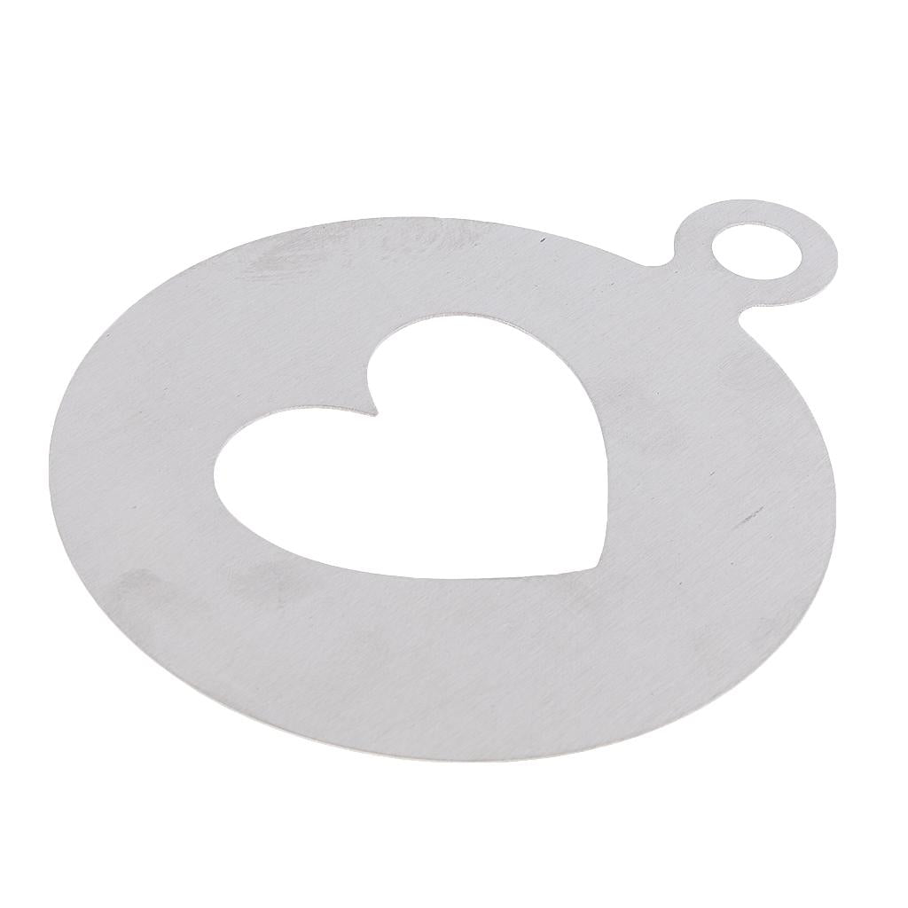 Stainless Steel Coffee Pattern Template Cappuccino Plate Coffee Gadget-Heart