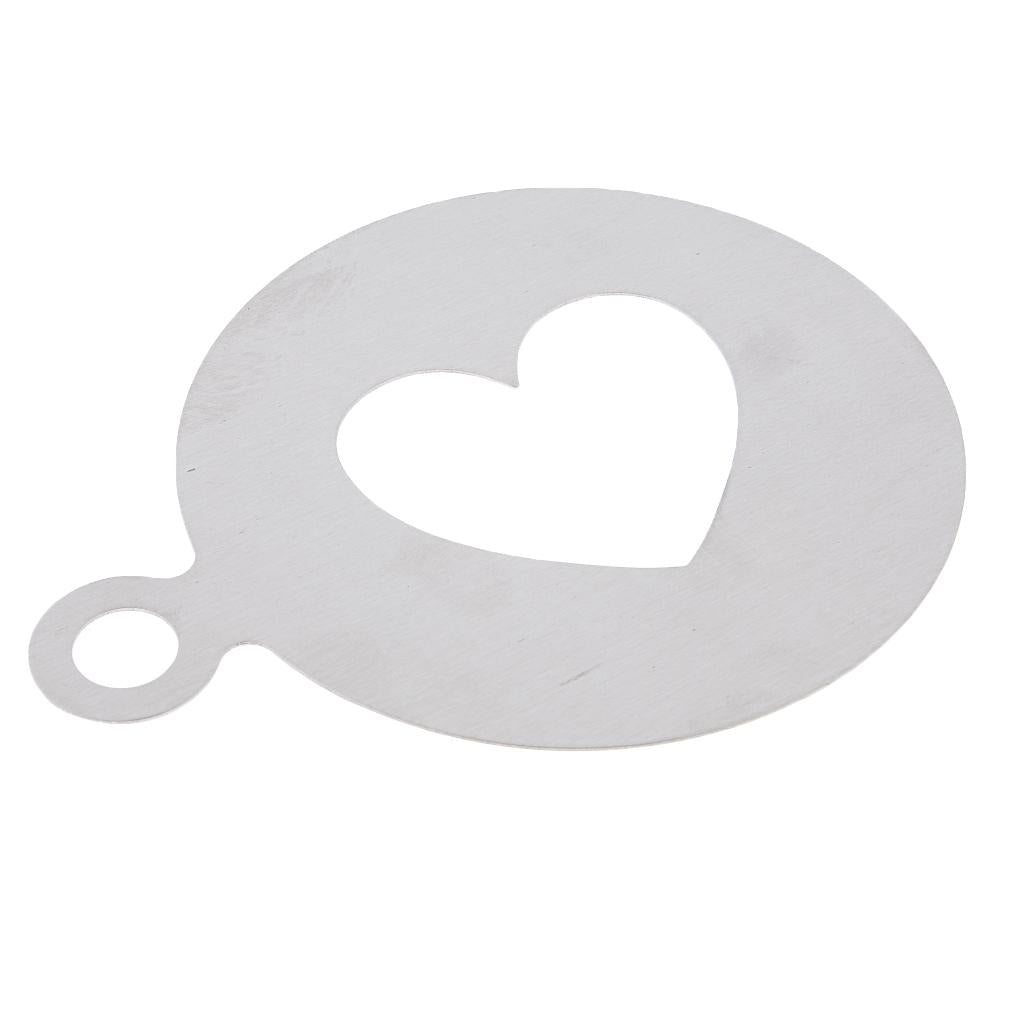 Stainless Steel Coffee Pattern Template Cappuccino Plate Coffee Gadget-Heart