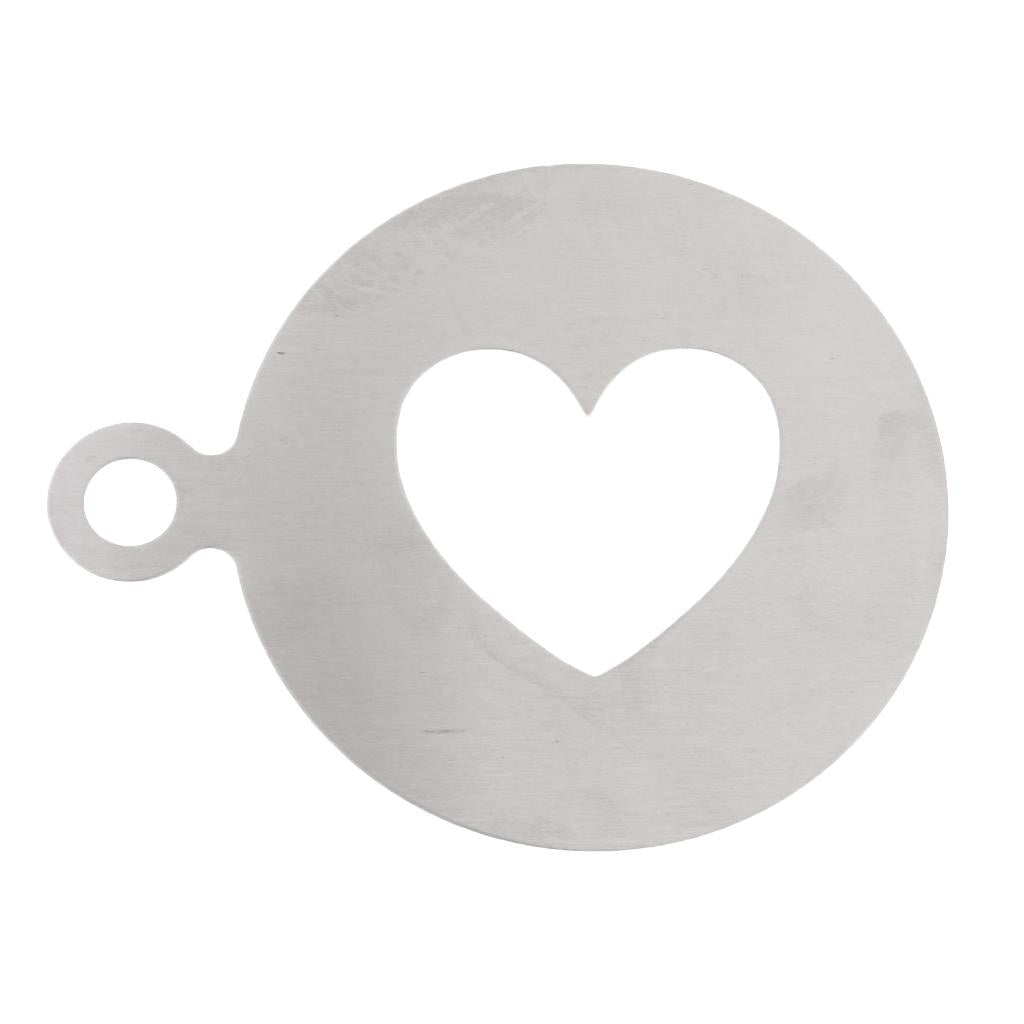 Stainless Steel Coffee Pattern Template Cappuccino Plate Coffee Gadget-Heart