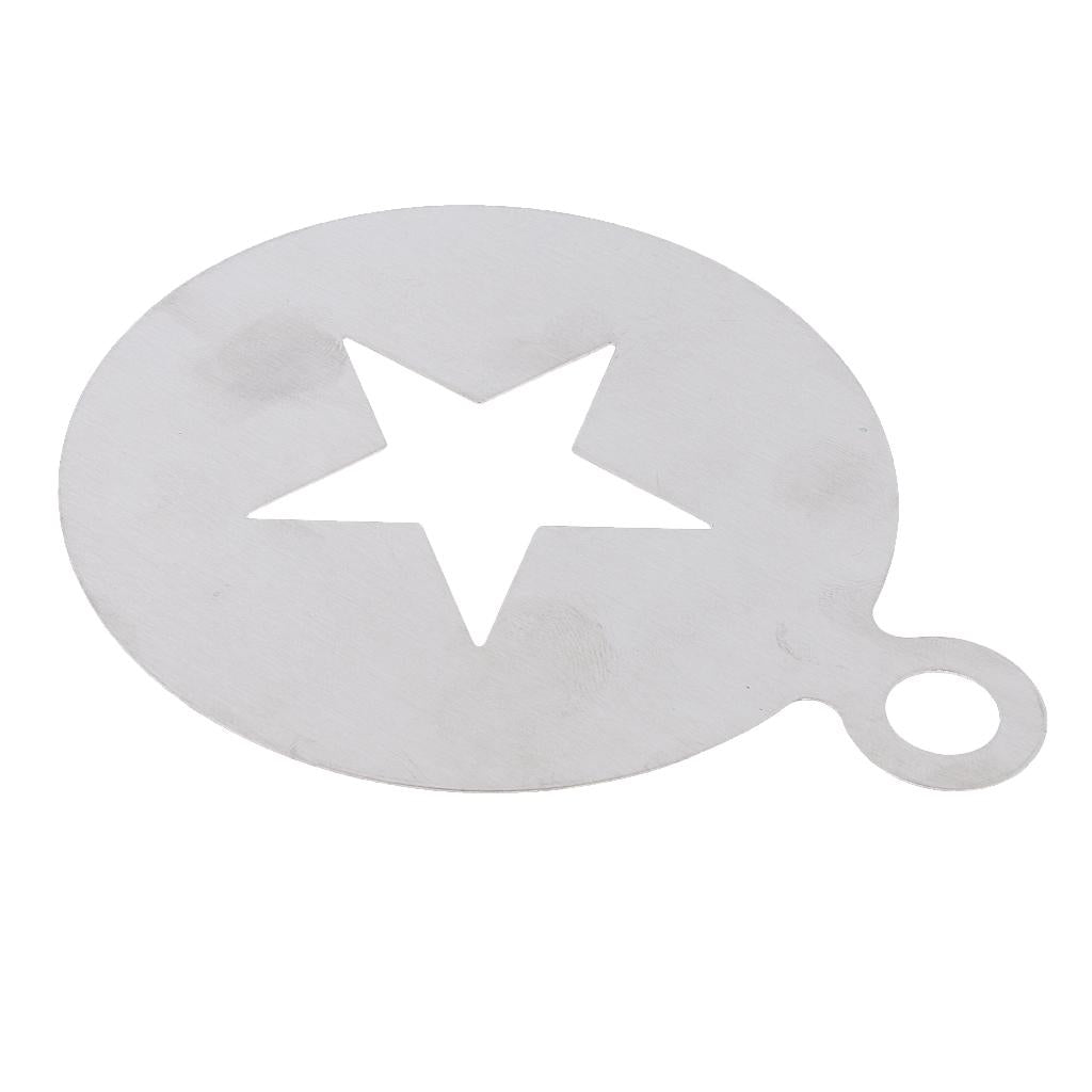 Stainless Steel Coffee Pattern Template Cappuccino Plate Coffee Gadget -Star