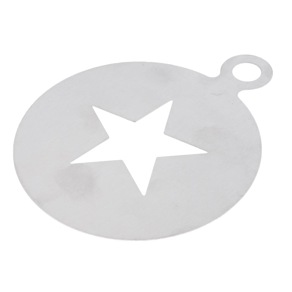 Stainless Steel Coffee Pattern Template Cappuccino Plate Coffee Gadget -Star