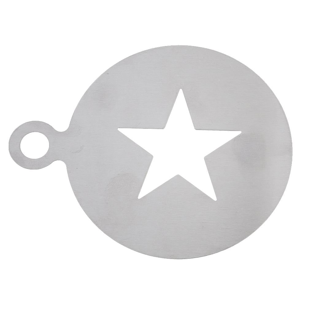 Stainless Steel Coffee Pattern Template Cappuccino Plate Coffee Gadget -Star