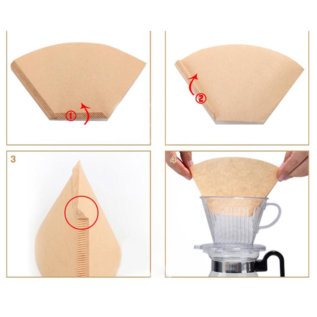 100Pieces Home Kitchen Disposable unbleached coffee filters Cones