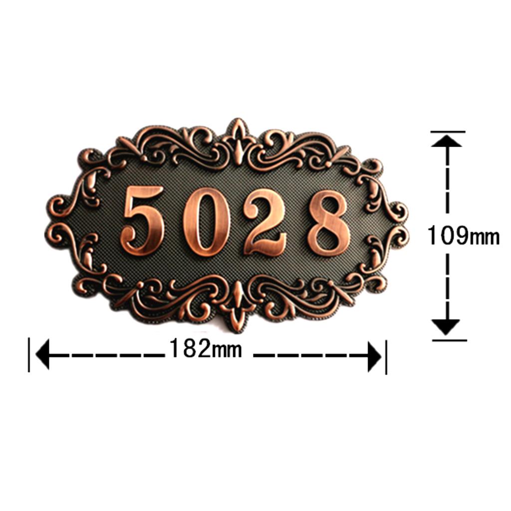 ABS Classical Style Detachable Address House Number Sign Plaque Door Plate B