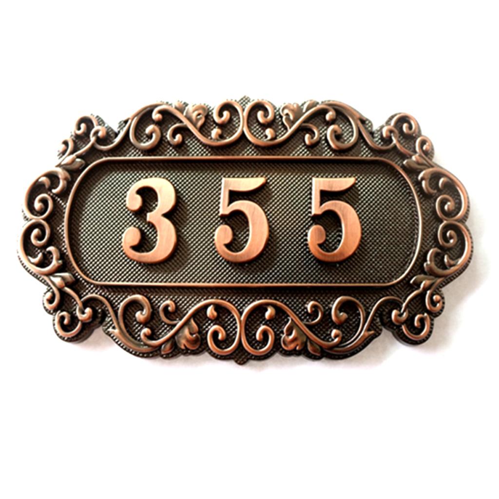 ABS Plastic Retro Detachable Address House Number Sign Plaque Door Plate A