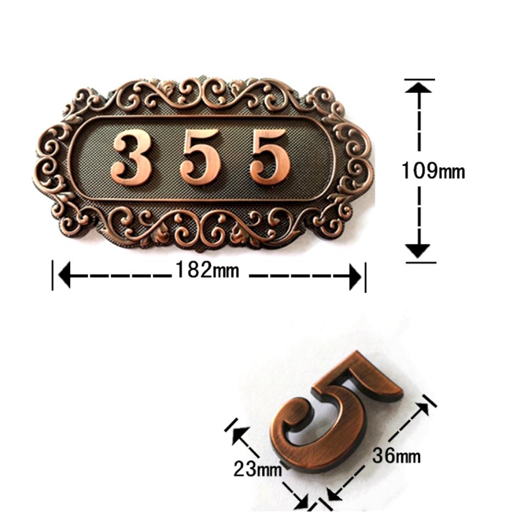 ABS Plastic Retro Detachable Address House Number Sign Plaque Door Plate A