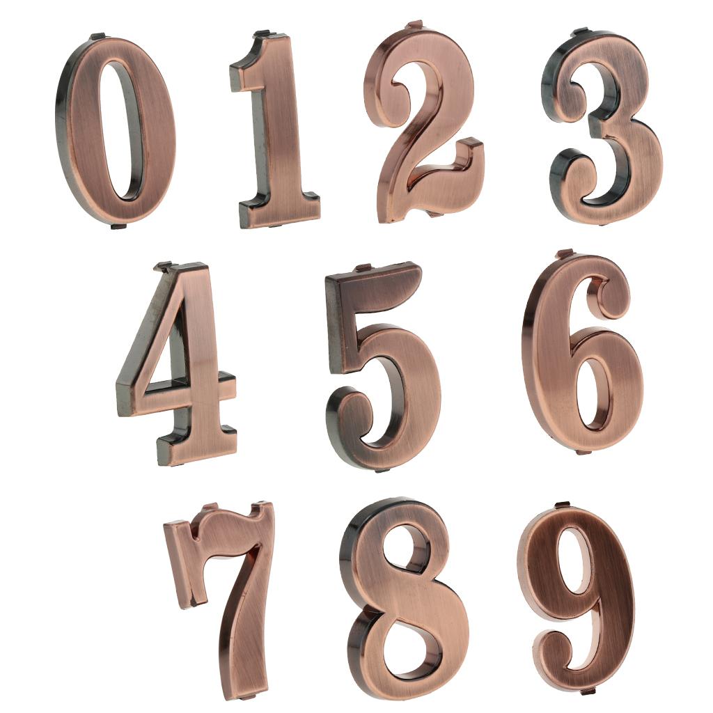 ABS Plastic House Door Number Sign Plaque DIY Digit Number 0 to 9 Number 0