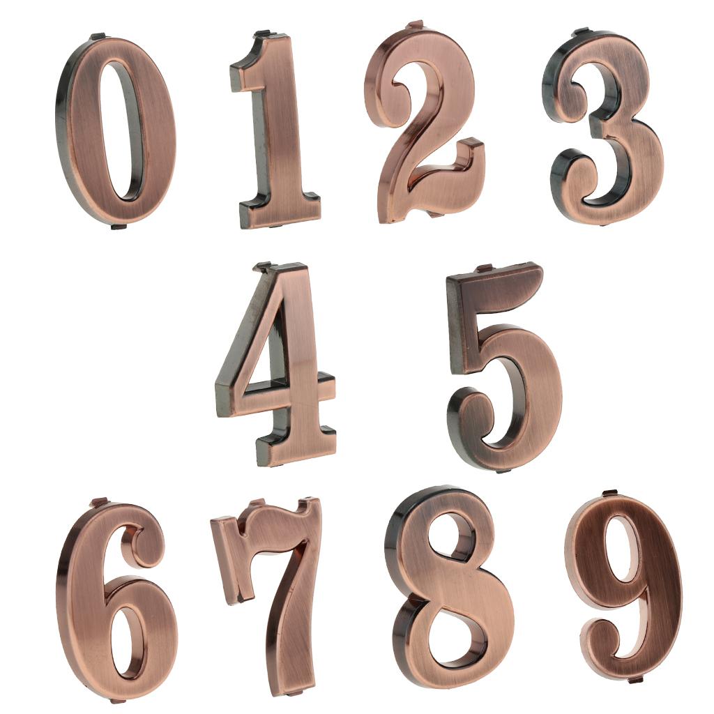 ABS Plastic House Door Number Sign Plaque DIY Digit Number 0 to 9 Number 0