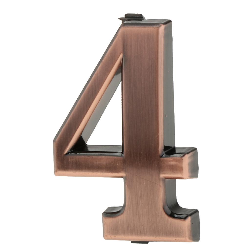 ABS Plastic House Door Number Sign Plaque DIY Digit Number 0 to 9 Number 4