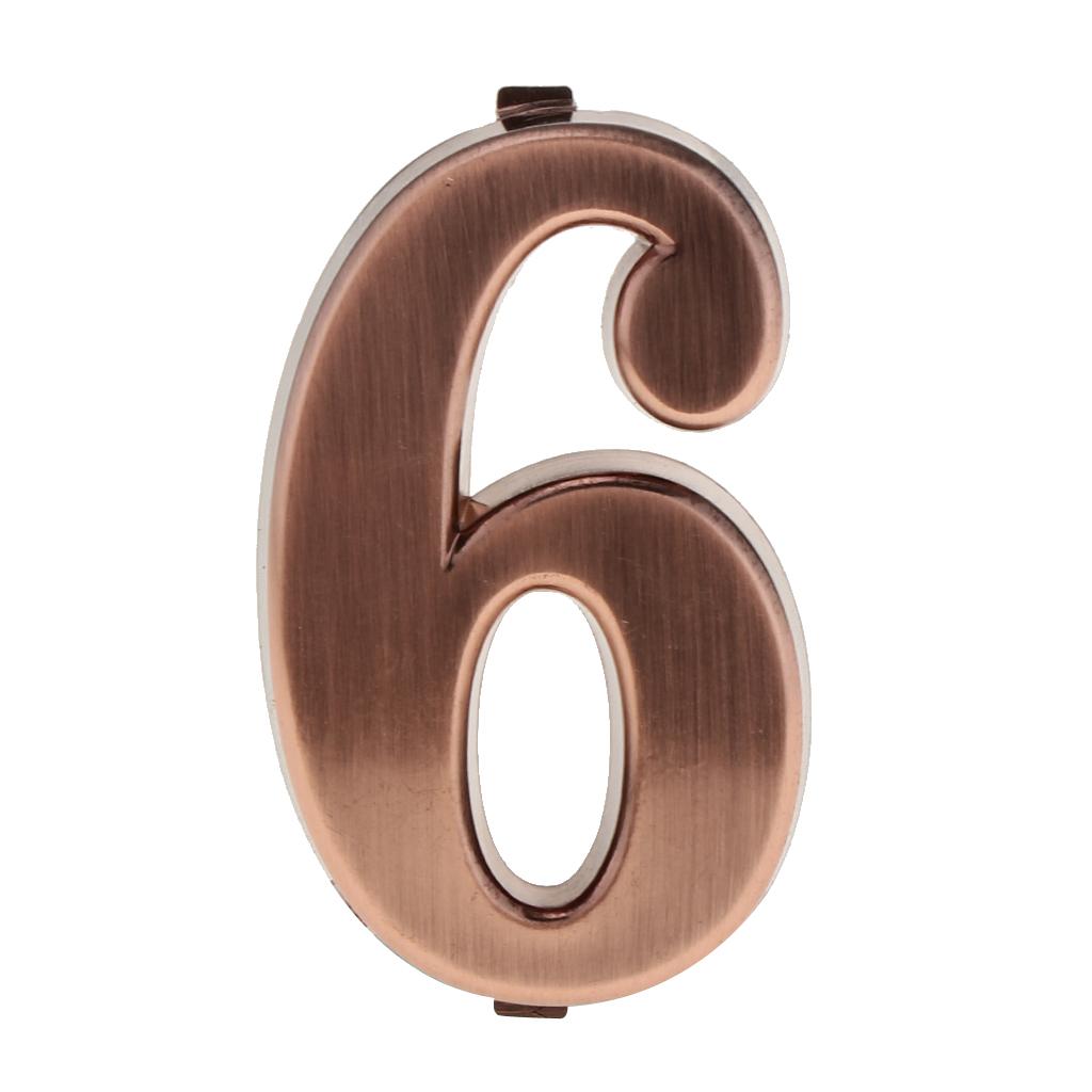 ABS Plastic House Door Number Sign Plaque DIY Digit Number 0 to 9 Number 6