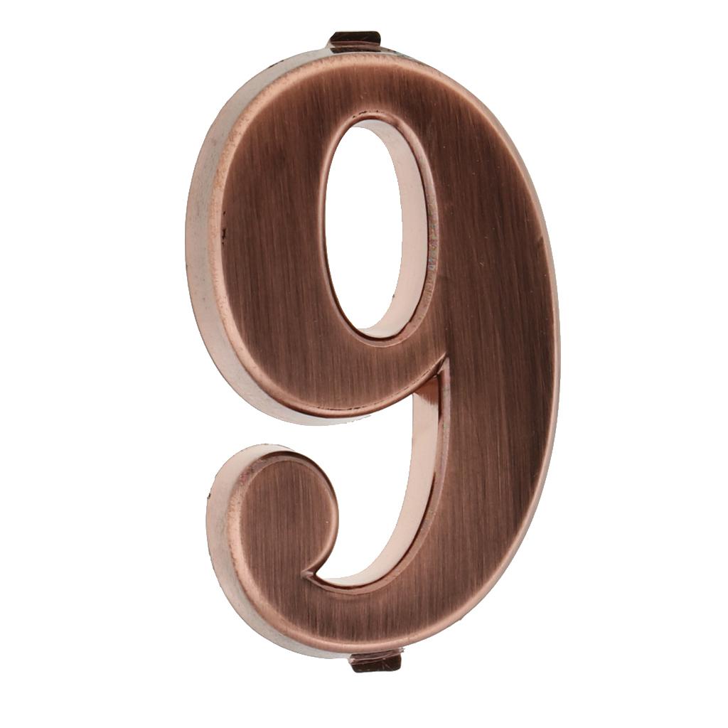 ABS Plastic House Door Number Sign Plaque DIY Digit Number 0 to 9 Number 9