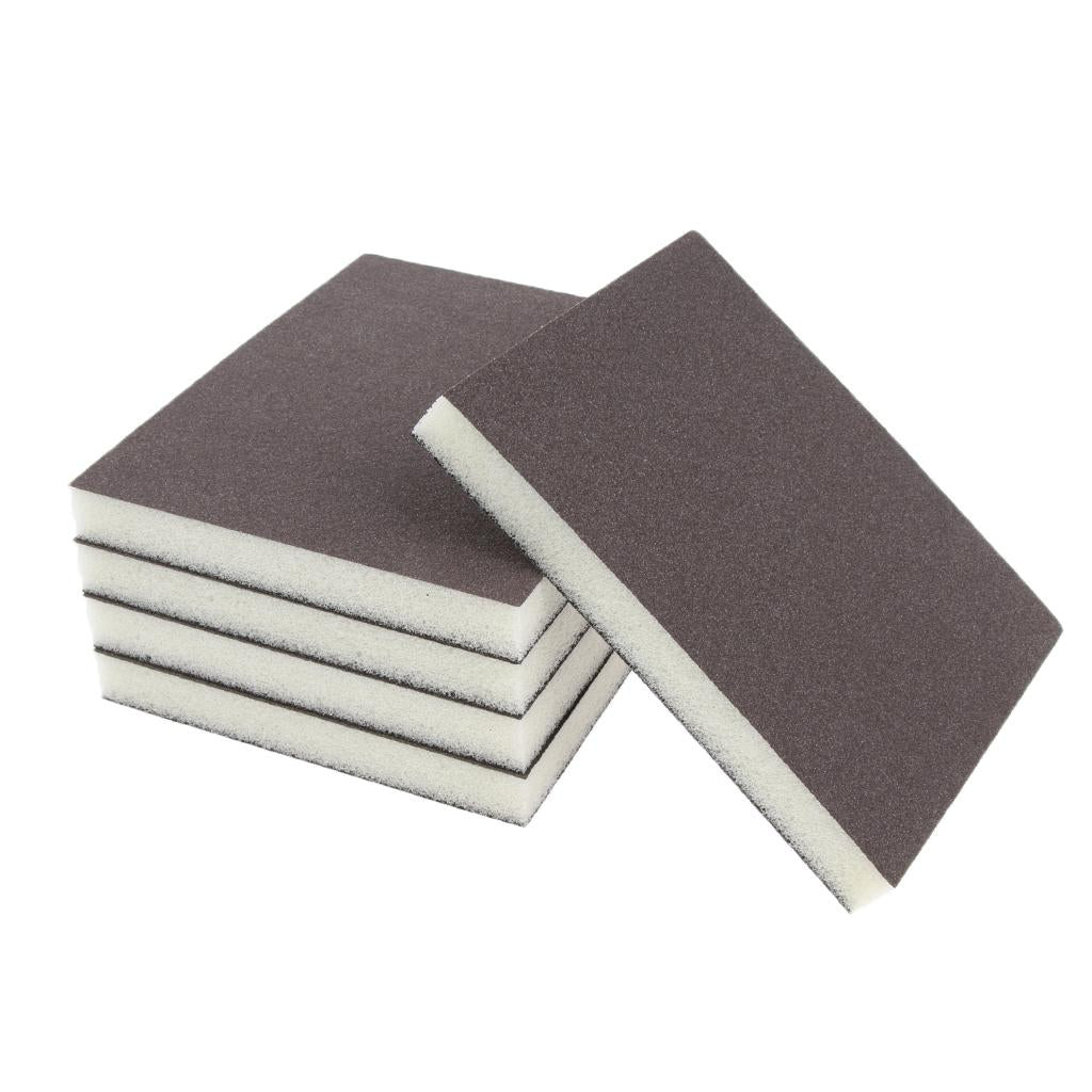 5 Pcs Coarse/Medium Grit Sanding Sponge Grey Small Area Polishing, 150 Grit