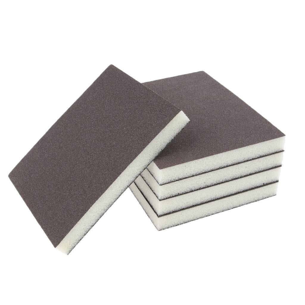 5 Pcs Coarse/Medium Grit Sanding Sponge Grey Small Area Polishing, 150 Grit