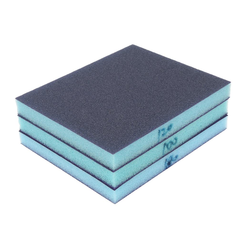 5 Pcs Coarse/Medium Grit Sanding Sponge Blue Small Area Polishing, 100 Grit