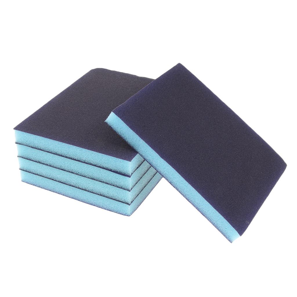 5 Pcs Coarse/Medium Grit Sanding Sponge Blue Small Area Polishing, 180 Grit