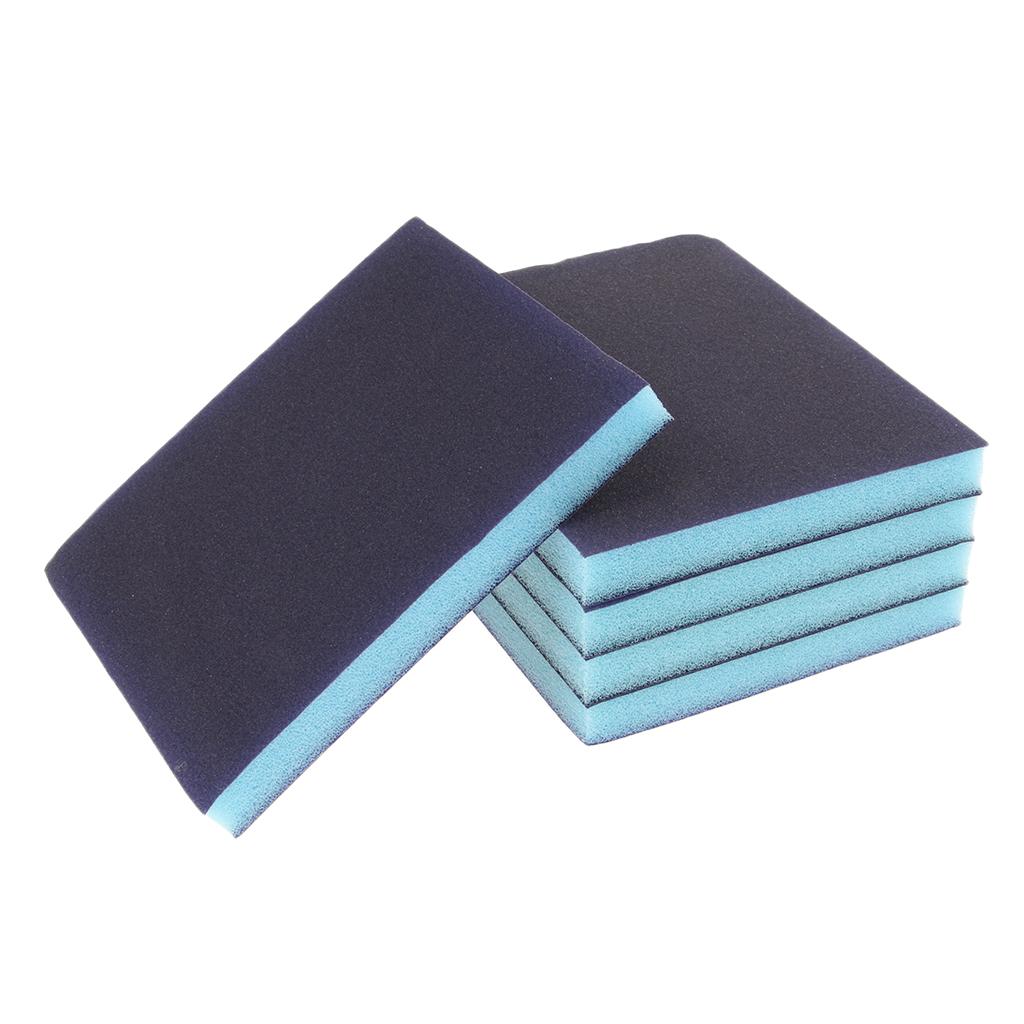 5 Pcs Coarse/Medium Grit Sanding Sponge Blue Small Area Polishing, 180 Grit