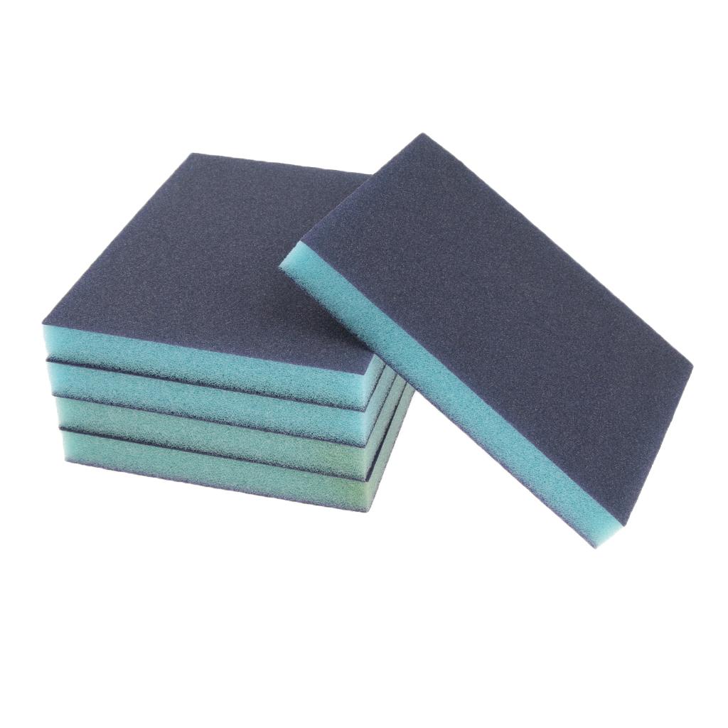 5 Pcs Coarse/Medium Grit Sanding Sponge Blue Small Area Polishing, 120 Grit