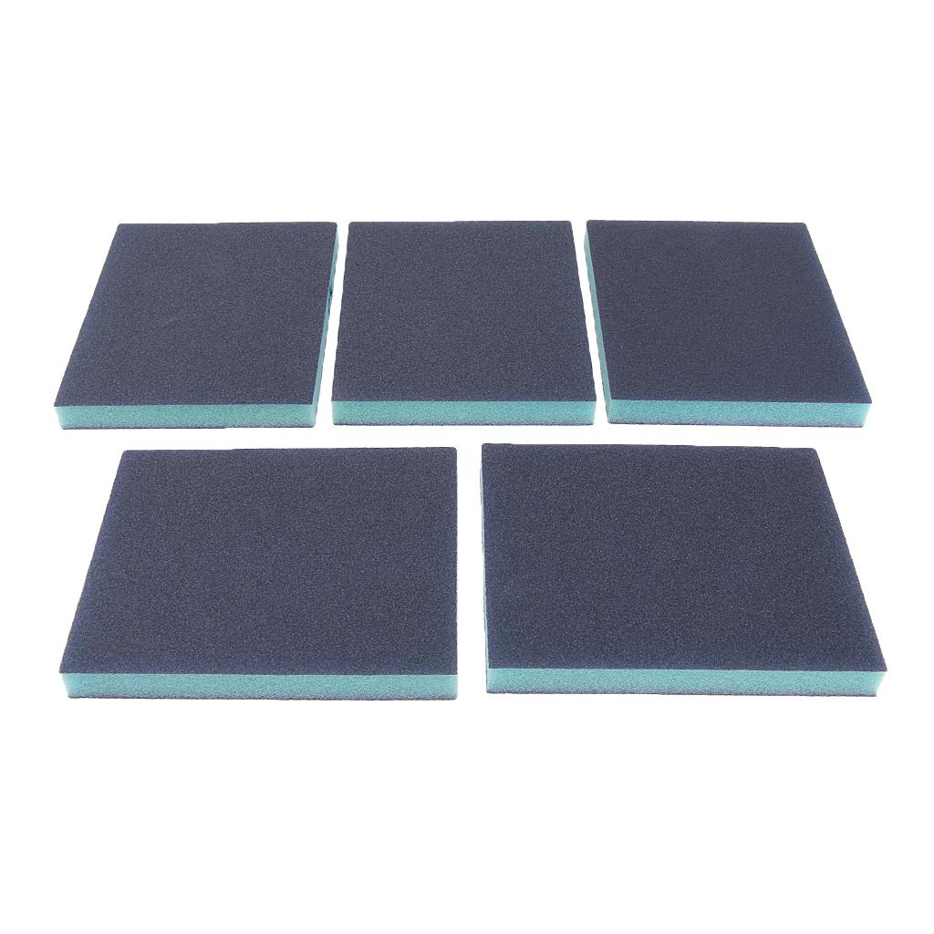 5 Pcs Coarse/Medium Grit Sanding Sponge Blue Small Area Polishing, 120 Grit