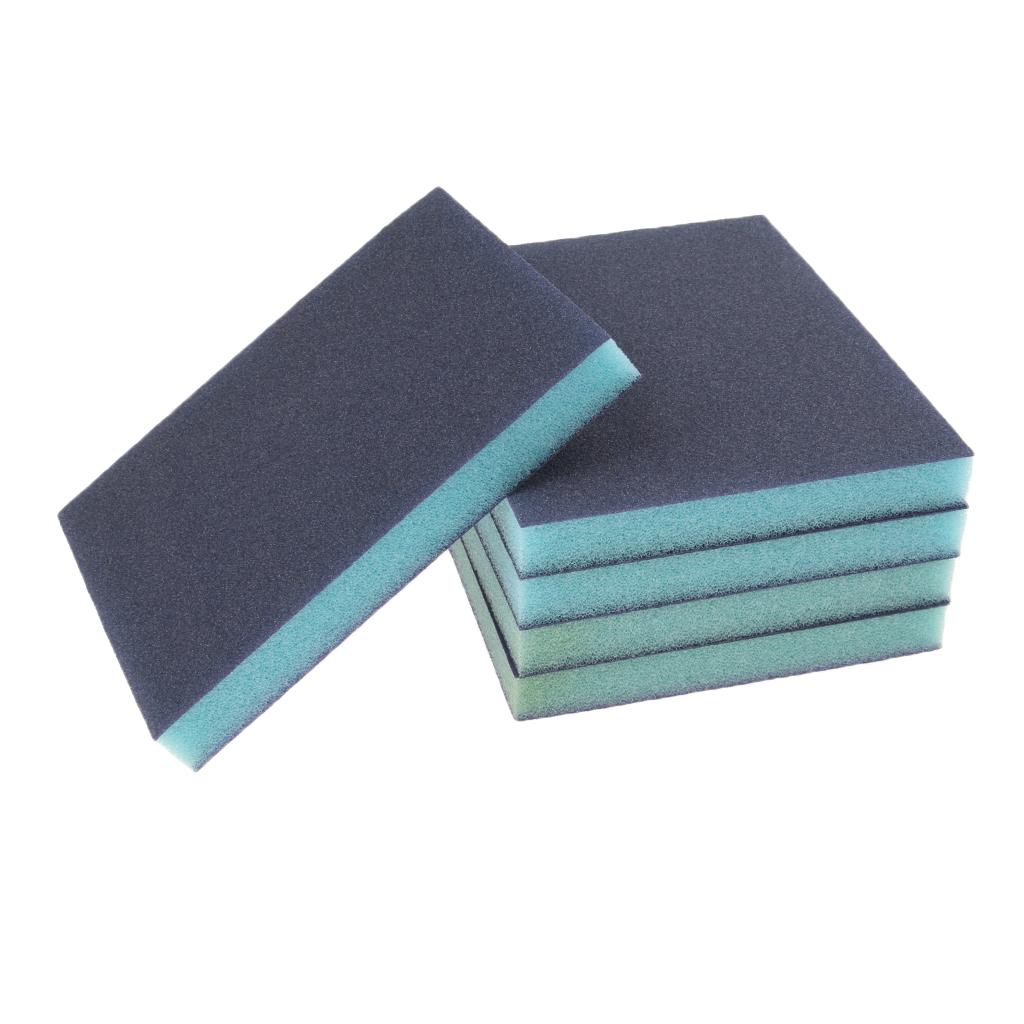 5 Pcs Coarse/Medium Grit Sanding Sponge Blue Small Area Polishing, 120 Grit