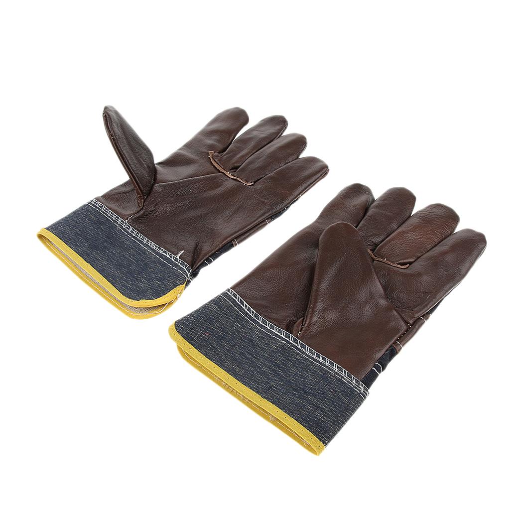 Leather Work Gloves Motorcycle DIY Yardwork Construction Safty 245mm