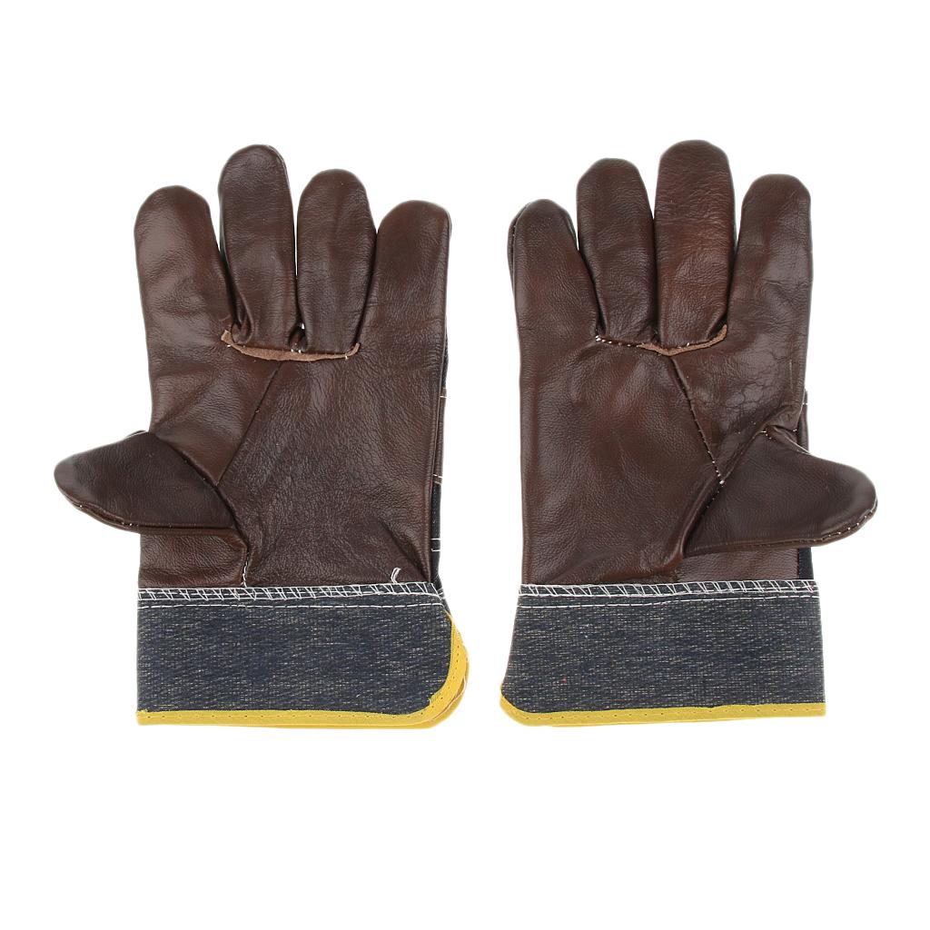 Leather Work Gloves Motorcycle DIY Yardwork Construction Safty 245mm