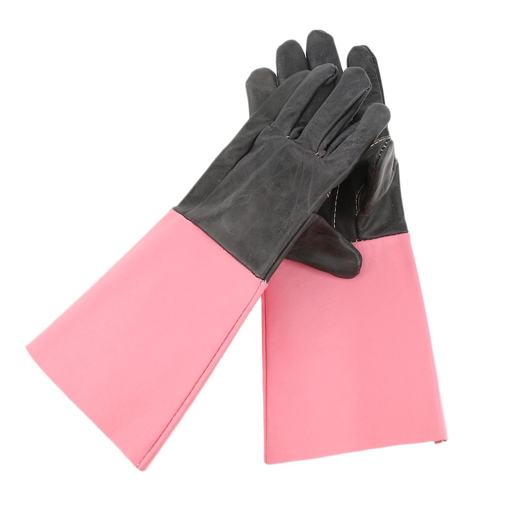 Leather Safety Work Gloves Welding Welder Protective Gloves Length 39cm