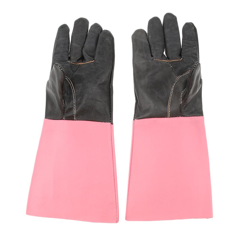 Leather Safety Work Gloves Welding Welder Protective Gloves Length 39cm