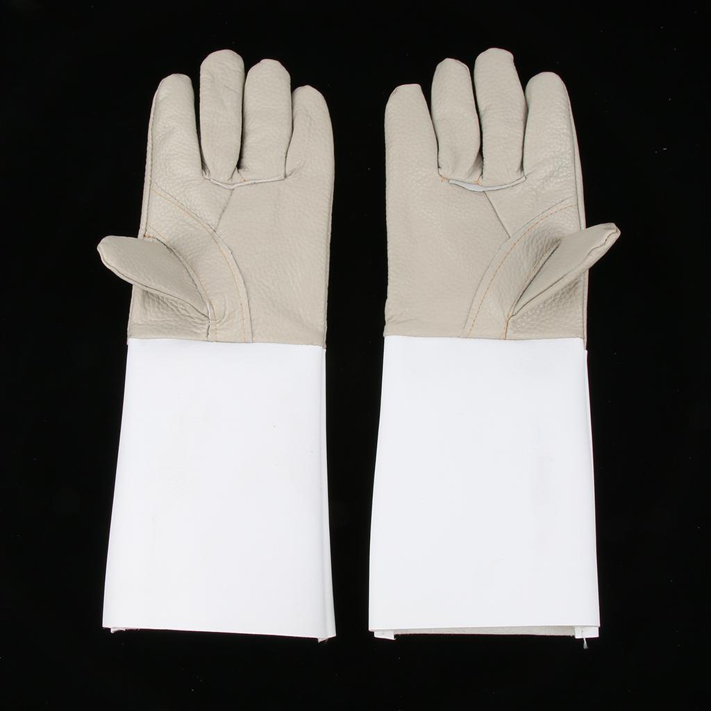 Leather Safety Work Gloves Welding Welder Protective Gloves, Length 38cm