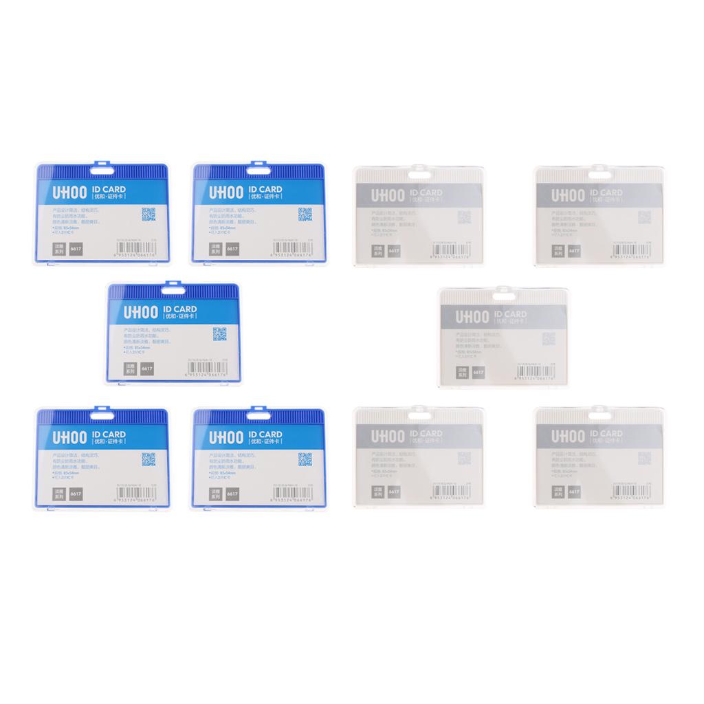 5 Acrylic Horizontal ID Badge, Credit Card, Buss Pass Holder Protector White