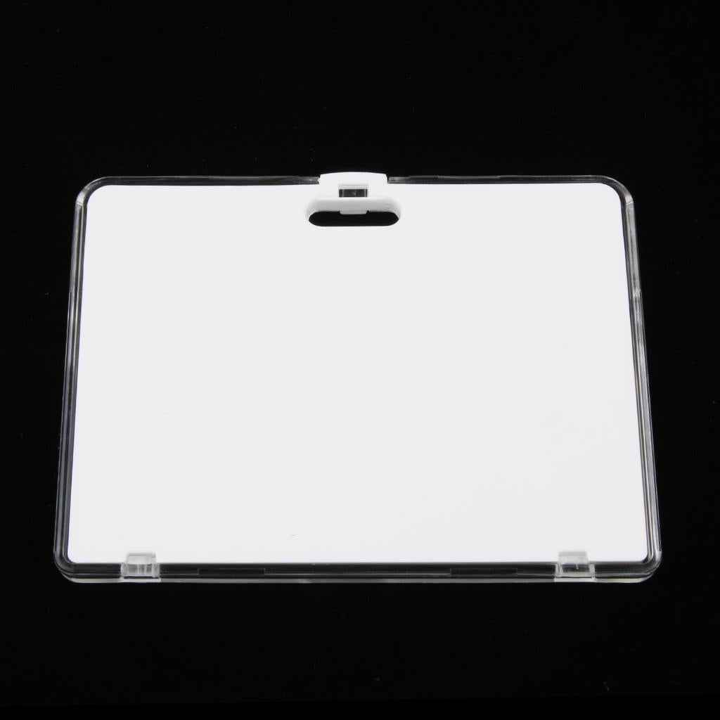 5 Acrylic Horizontal ID Badge, Credit Card, Buss Pass Holder Protector White