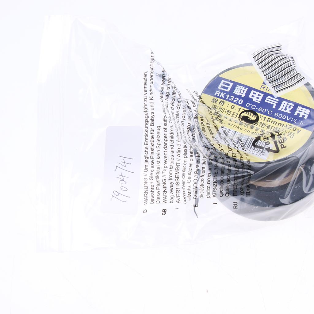 Electrical 18mm x 20m PVC Insulation/Insulating Tape Flame Retardant 6 Color Black