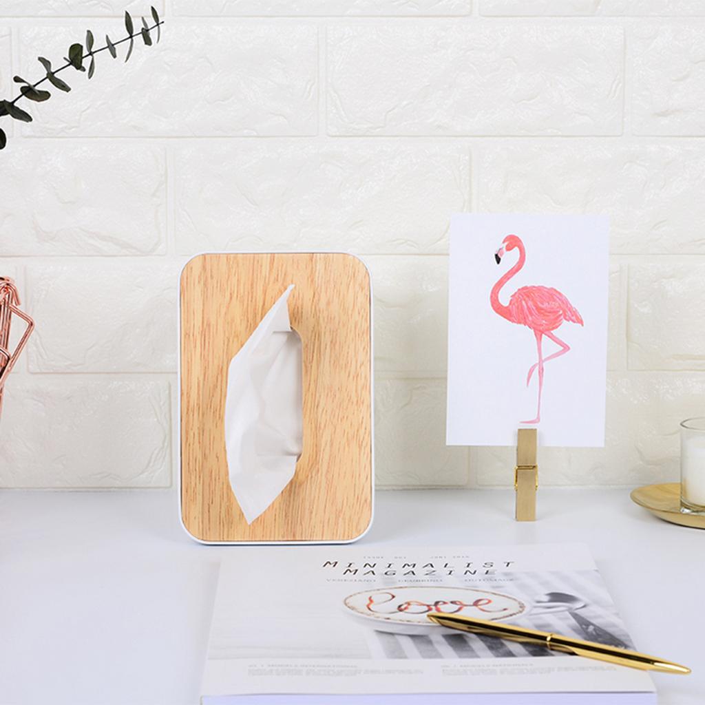 Modern Stylish Napkin Tissue Box Dispenser Holder Case Wooden Cover White