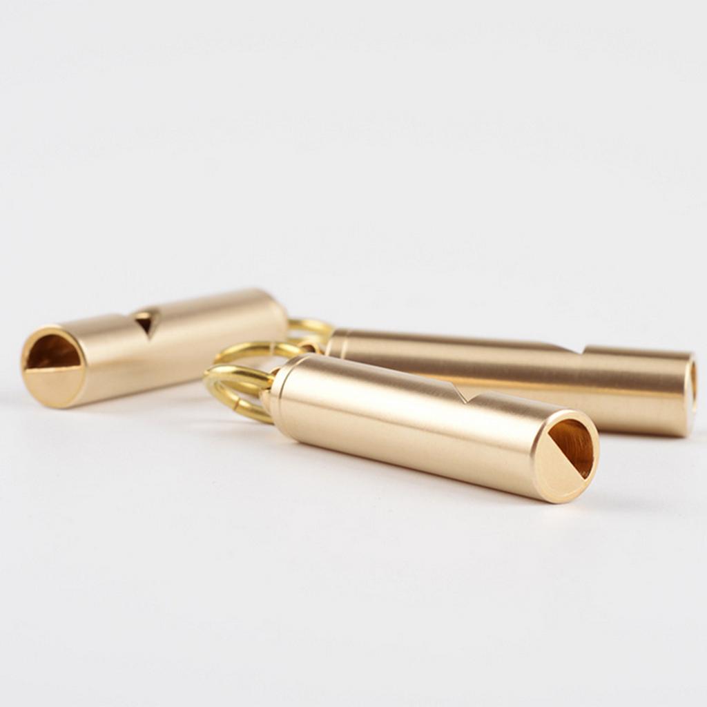 Solid Brass Whistle DIY Gear Key Ring Chain Charm Pendants Craft Accessories, compatible to various outdoors occasions