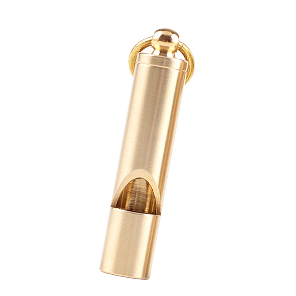 Solid Brass Whistle DIY Gear Key Ring Chain Charm Pendants Craft Accessories, compatible to various outdoors occasions