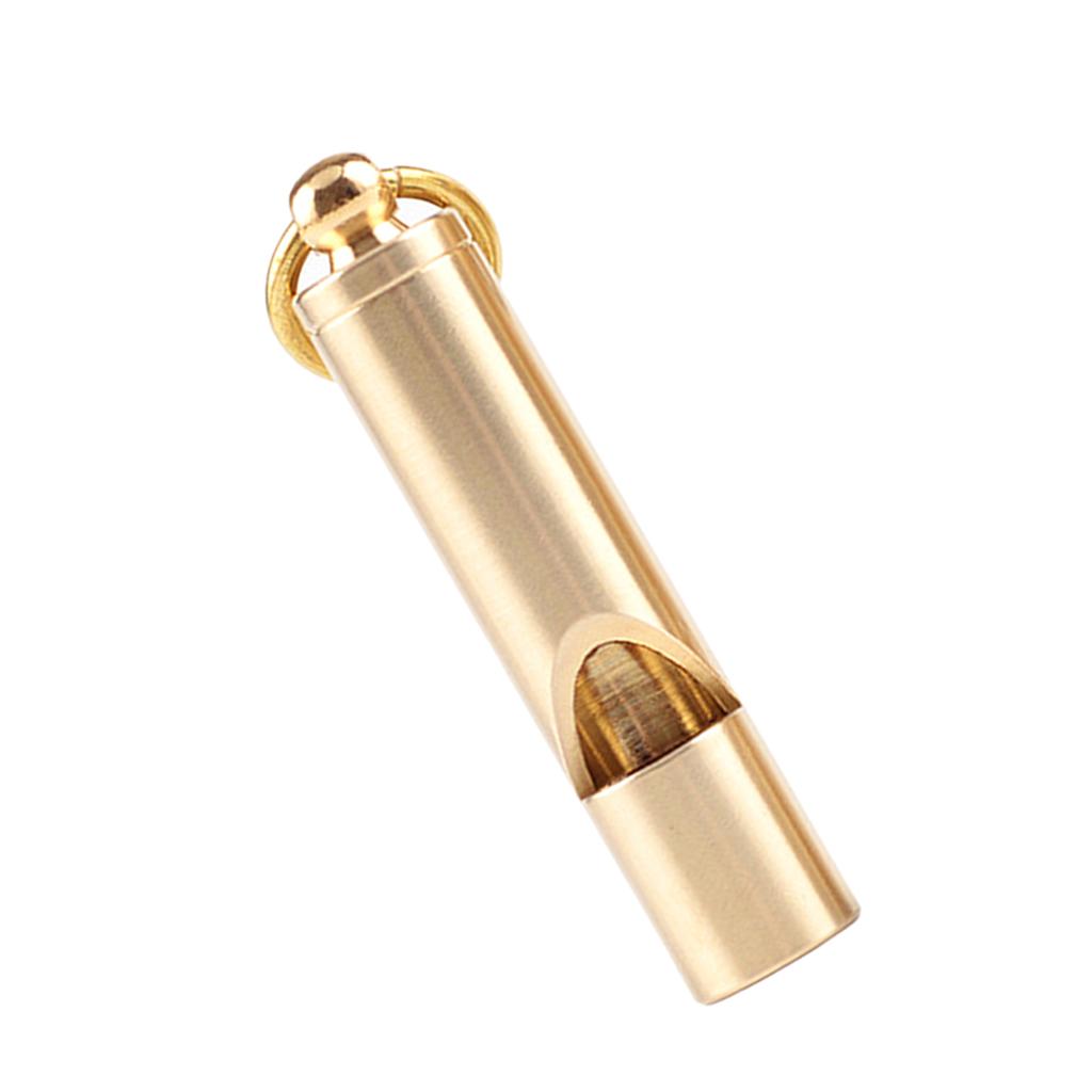 Solid Brass Whistle DIY Gear Key Ring Chain Charm Pendants Craft Accessories, compatible to various outdoors occasions