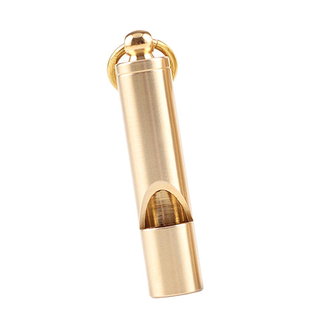 Solid Brass Whistle DIY Gear Key Ring Chain Charm Pendants Craft Accessories, compatible to various outdoors occasions