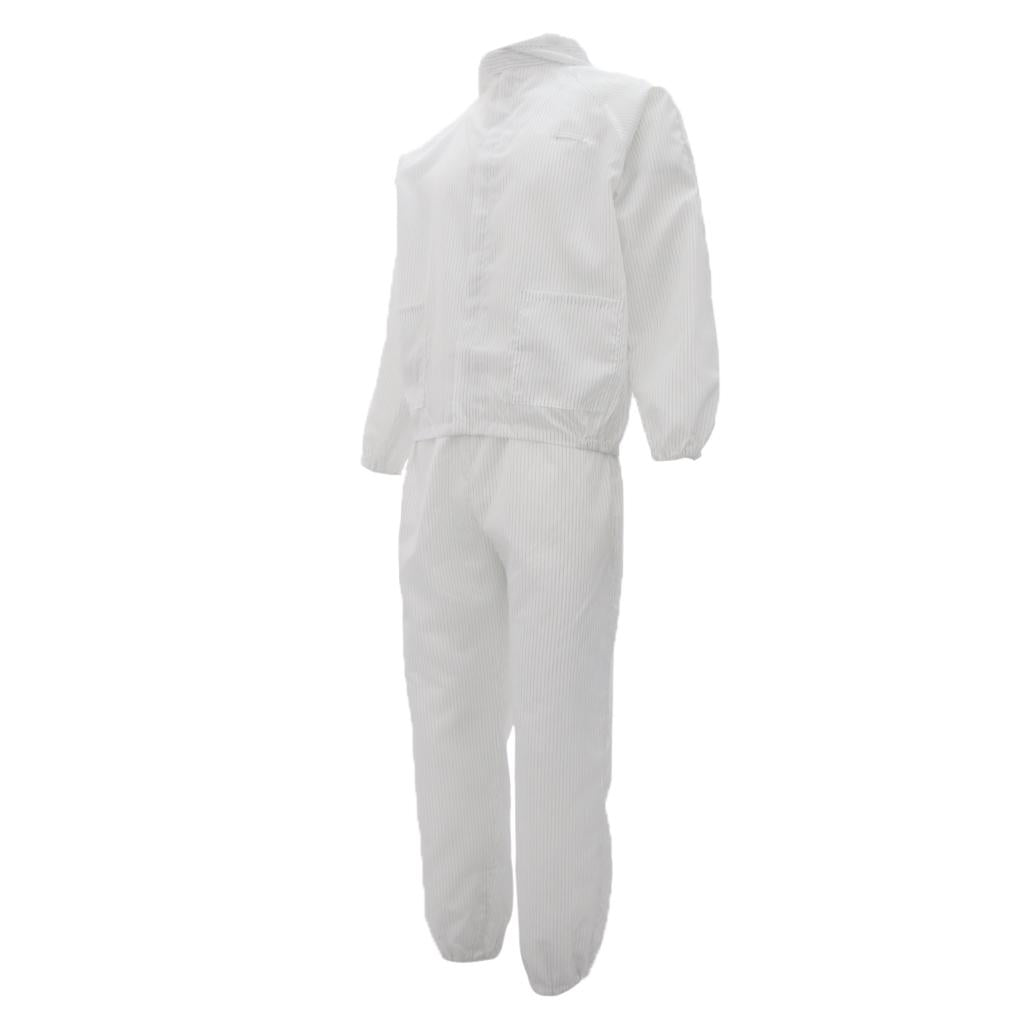 Protective Dustproof Anti-static Clothes for Auto Repair Grind Work White XL