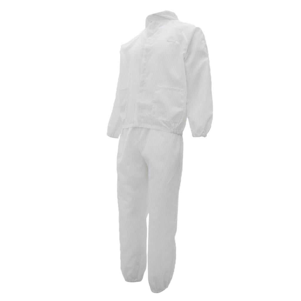 Protective Dustproof Anti-static Clothes for Auto Repair Grind Work White XL