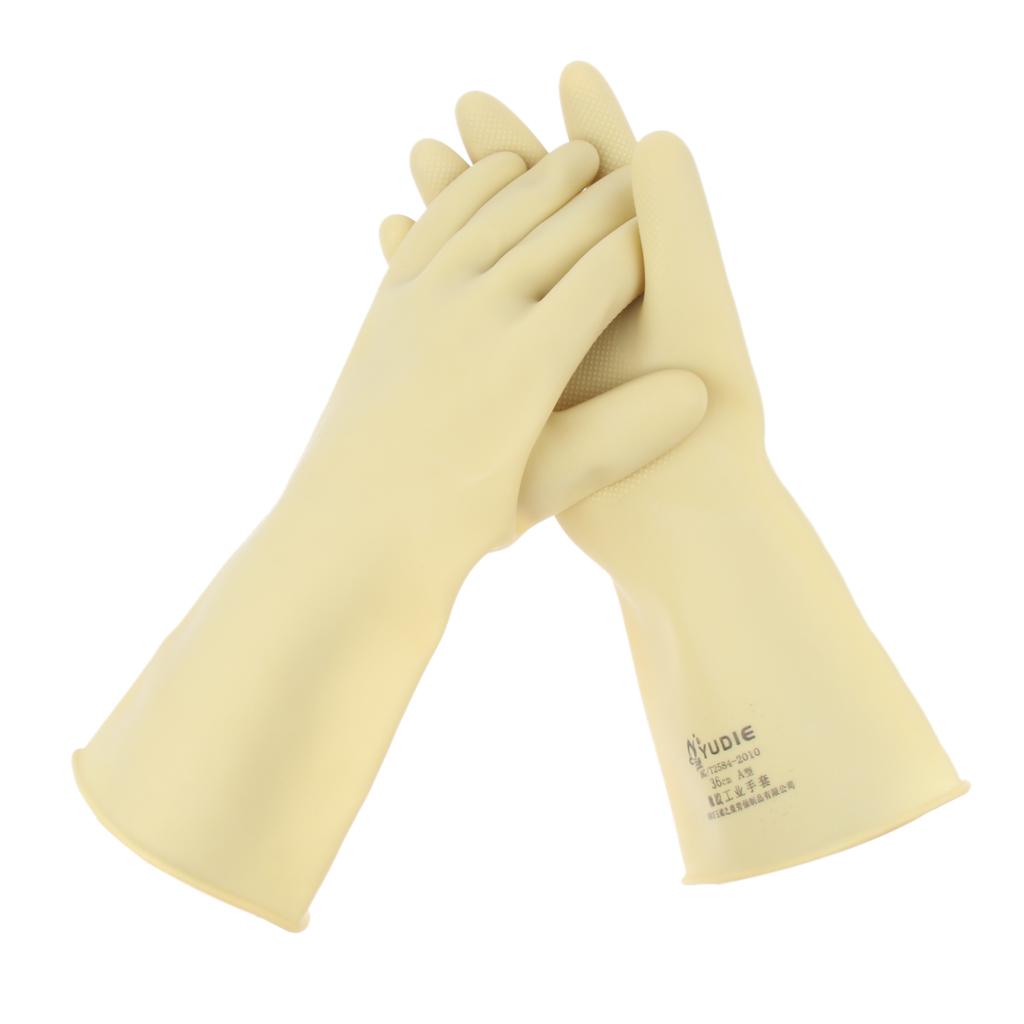 1 Pair of Solvent Oil Resistant Nitrile Rubber Cleaning Work Gloves 36cm_A