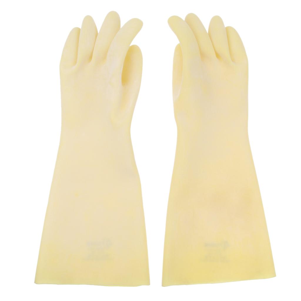 Rubber Industrial Acid Alkali Chemical Resistant Work Gloves Gauntlet 45cm_A