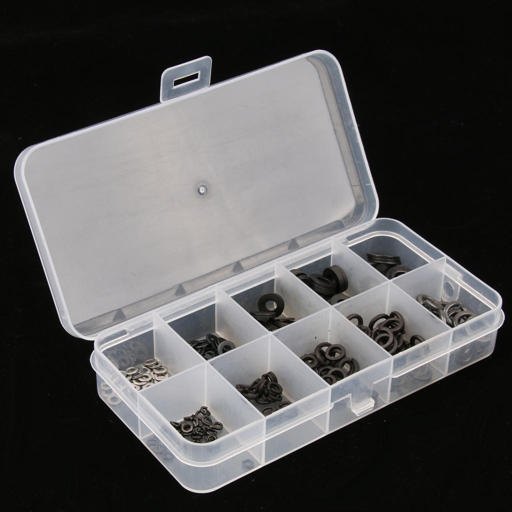 280PCS Flat Washers Spring Lock Washers Assortment Kit Stainless Steel M2 M3 M/4 M5 M6